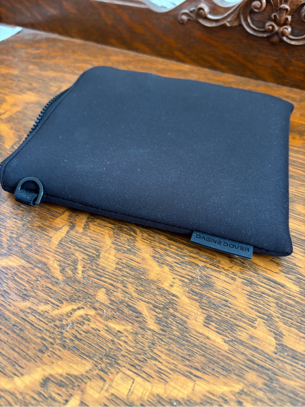 Dagne Dover Black Neoprene Accessory Sleeve with Zip